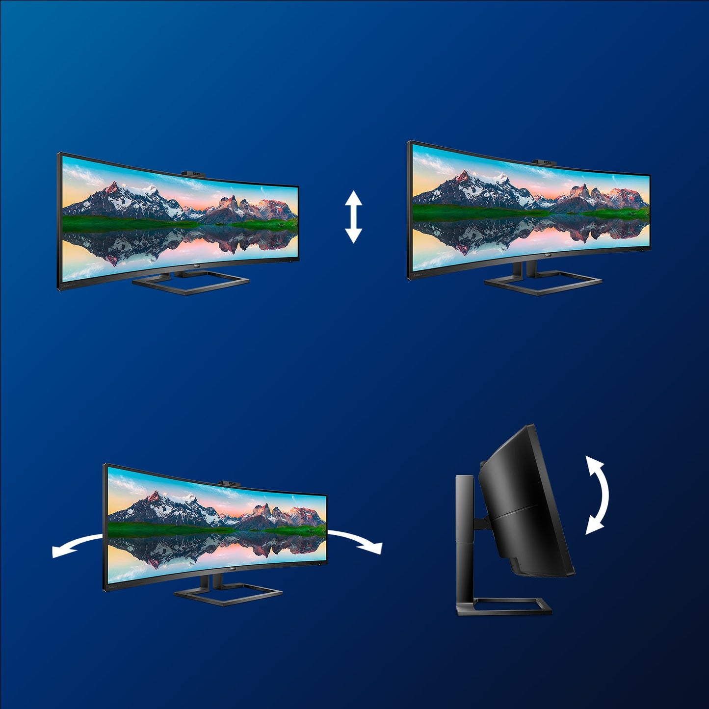 Philips P Line Curved SuperWide - LCD - Display im Format 32:9 499P9H/00 - 124 cm (48.8") - 5120 x 1440 Pixel - UltraWide Dual Quad HD - LCD - 5 ms - Schwarz - Monitor