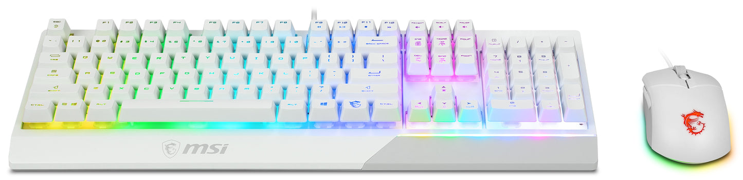 MSI S11 - 04DE305 - CLA - Kabelgebunden - USB - Mechanischer Switch - QWERTZ - RGB - LED - Weiß - Tastatur