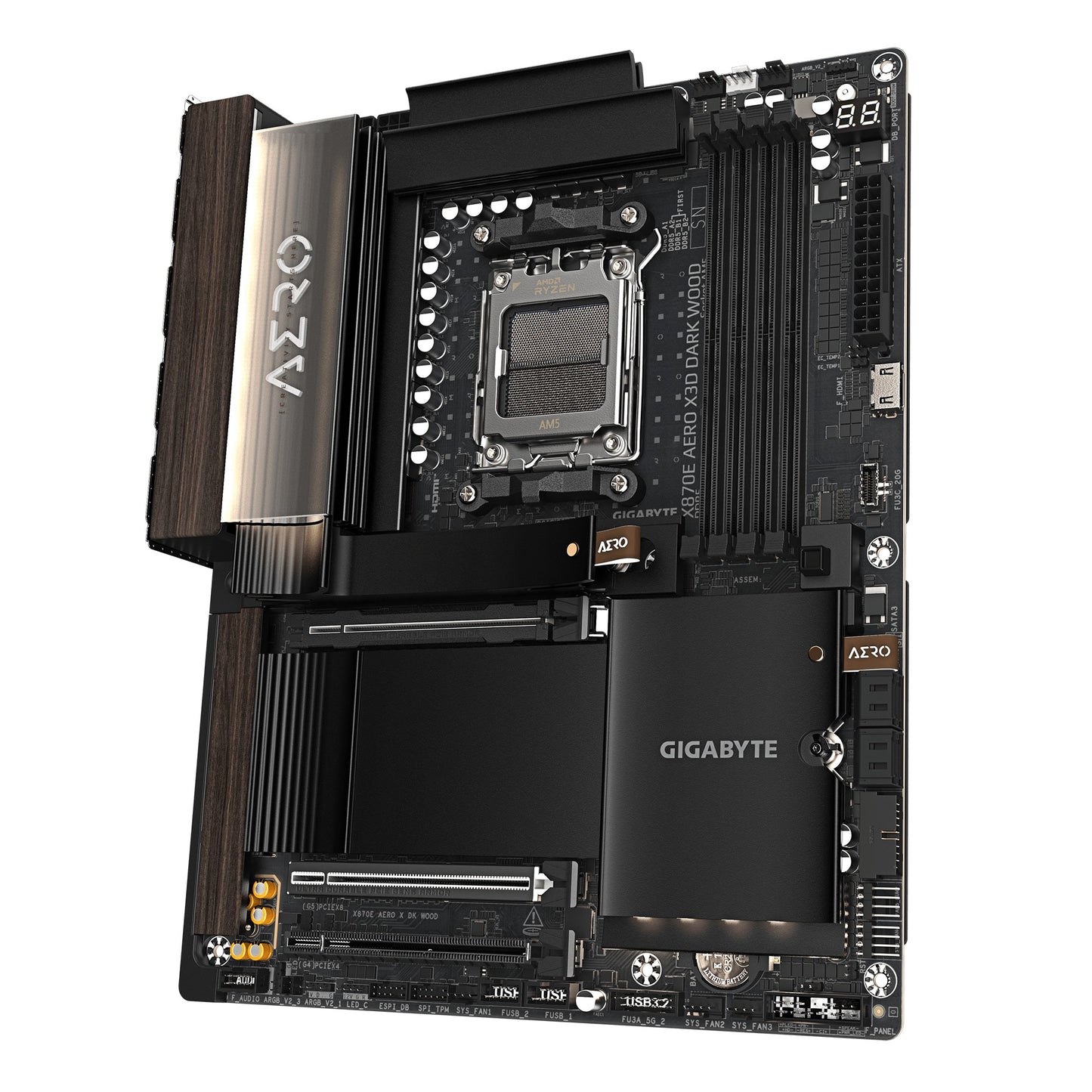 Gigabyte X870E AERO X3D Dark Wood X870 AM5 ATX DDR5 - AMD Sockel AM5 (Ryzen Zen4) - ATX - Mainboard