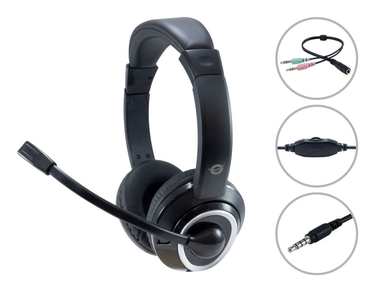 Conceptronic POLONA02BA - Kabelgebunden - Gaming - 20 - 20000 Hz - 162 g - Kopfhörer - Schwarz - Headset