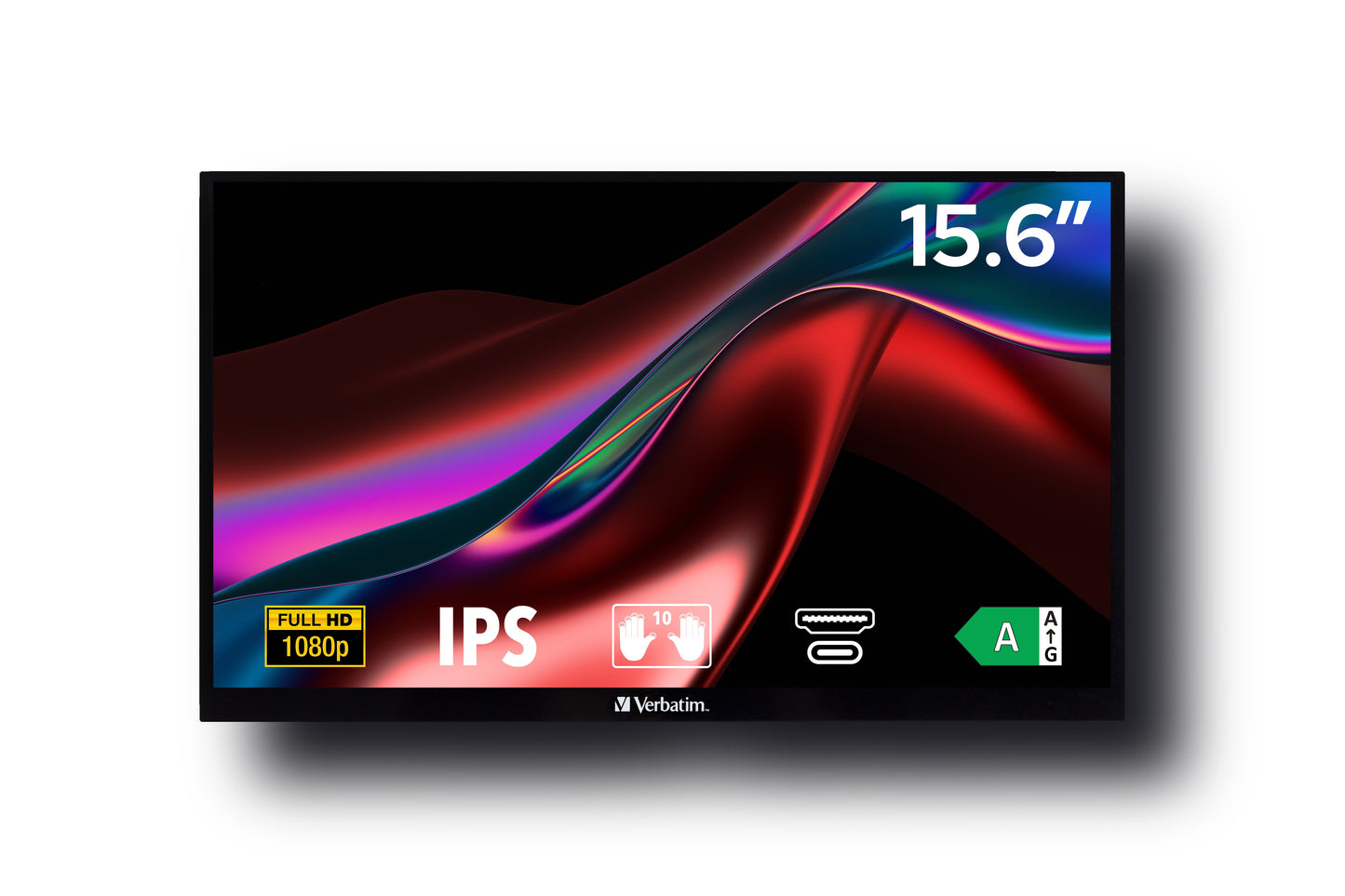 Verbatim 49592 - 39,6 cm (15.6") - 1920 x 1080 Pixel - Full HD - LCD - 6 ms - Schwarz - Monitor