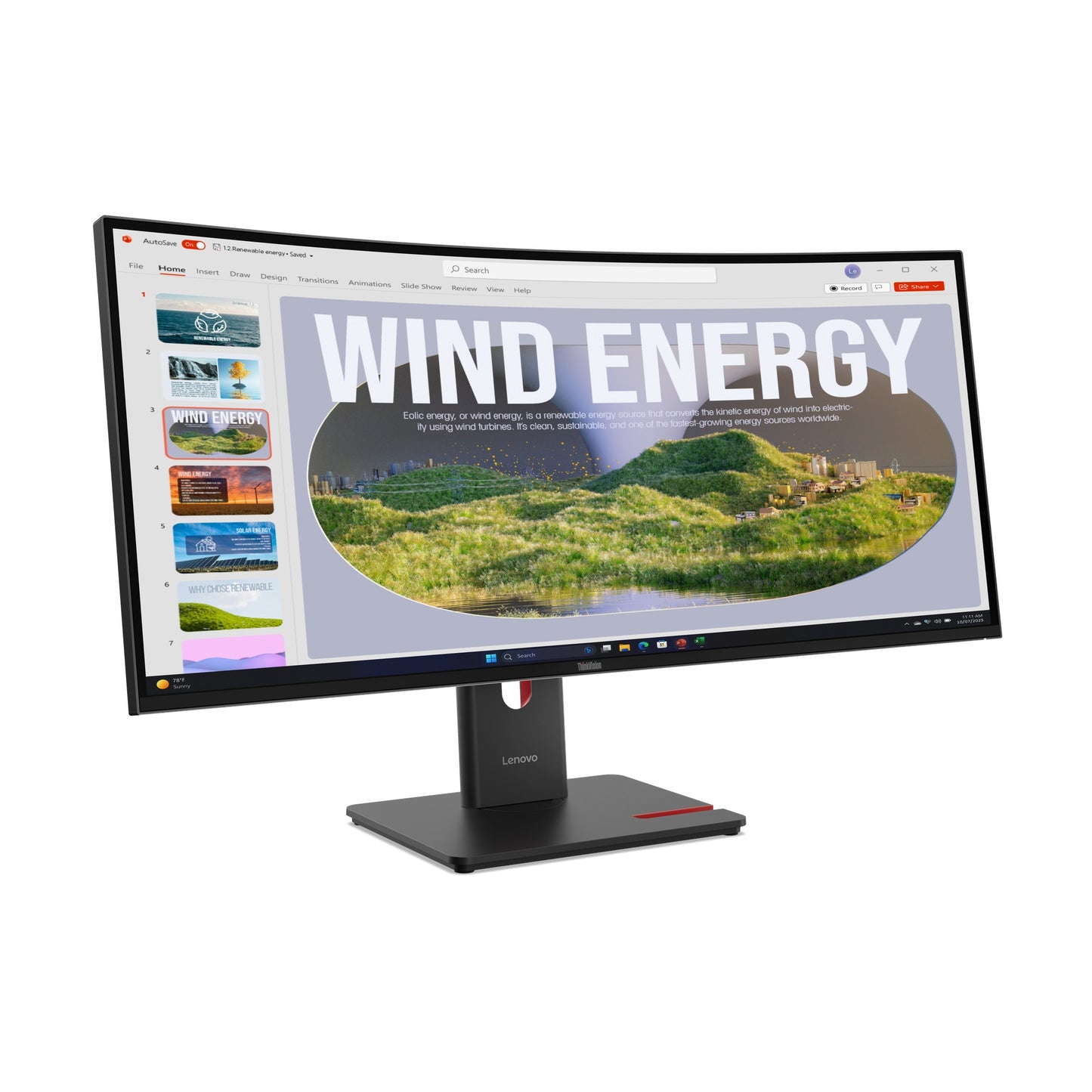 Lenovo ThinkVision T34 86,4 cm/34" Flachbildschirm (TFT/LCD) - 3.440x1.440 TFT - Monitor