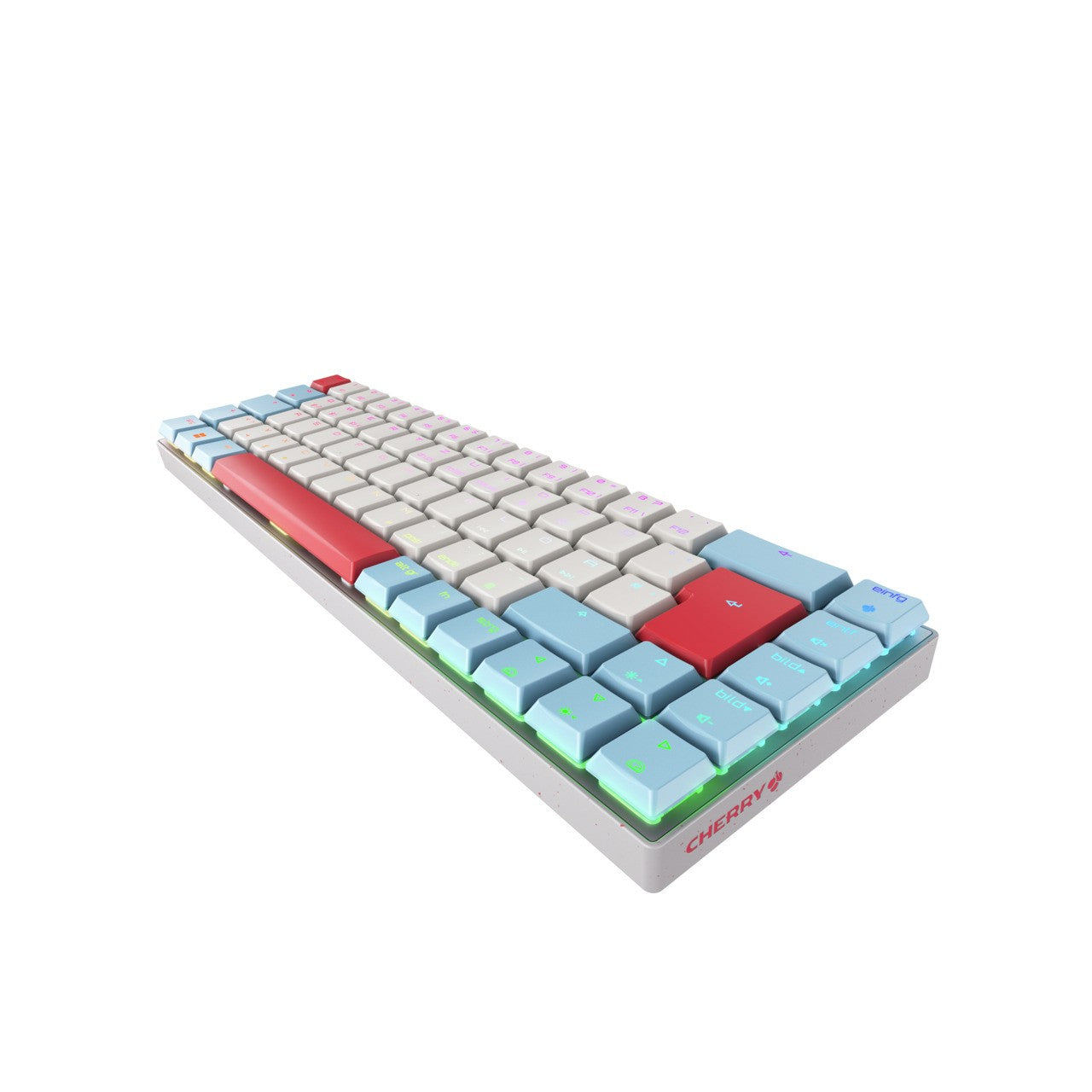 Cherry MX - LP 2.1 Compact Wireless - Kabellos - RF Wireless + Bluetooth - Mechanischer Switch - QWERTZ - RGB - LED - Weiß - Tastatur