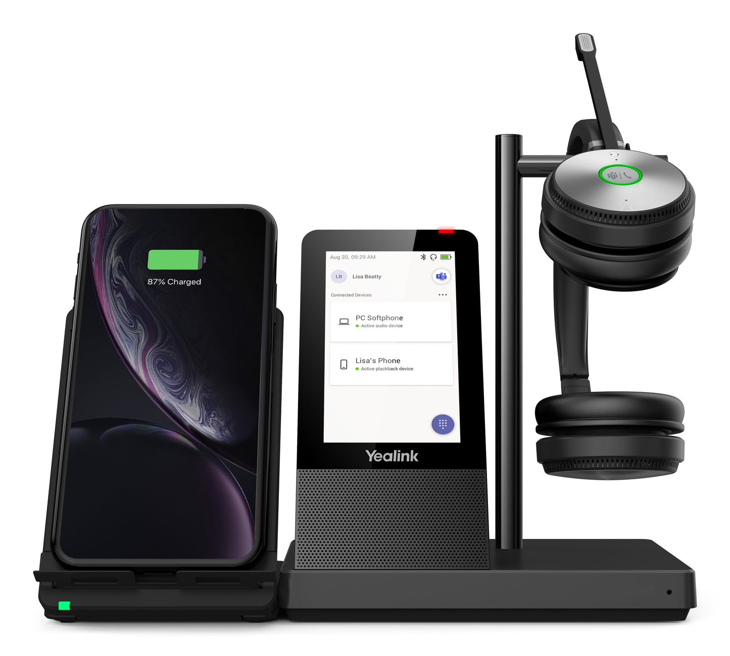 Yealink WH66 Dual Teams - Kabellos - Büro/Callcenter - 20 - 20000 Hz - 127 g - Persönliches Audio - Konferenzsystem - Schwarz - Headset
