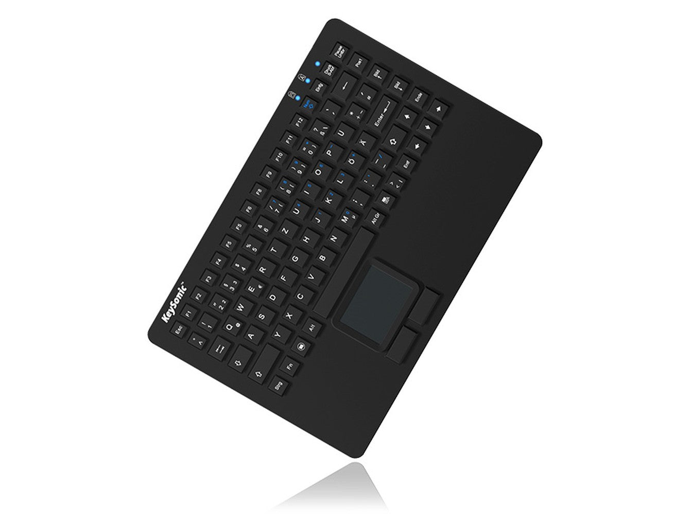 KeySonic KSK - 5230 IN (CH) Industrie Tastatur - USB - Touchpad - schwarz - 2 Maustasten - wasserdicht IP68 - Mini - Kabelgebunden - USB - Membran Key Switch - QWERTZ - Schwarz - Tastatur