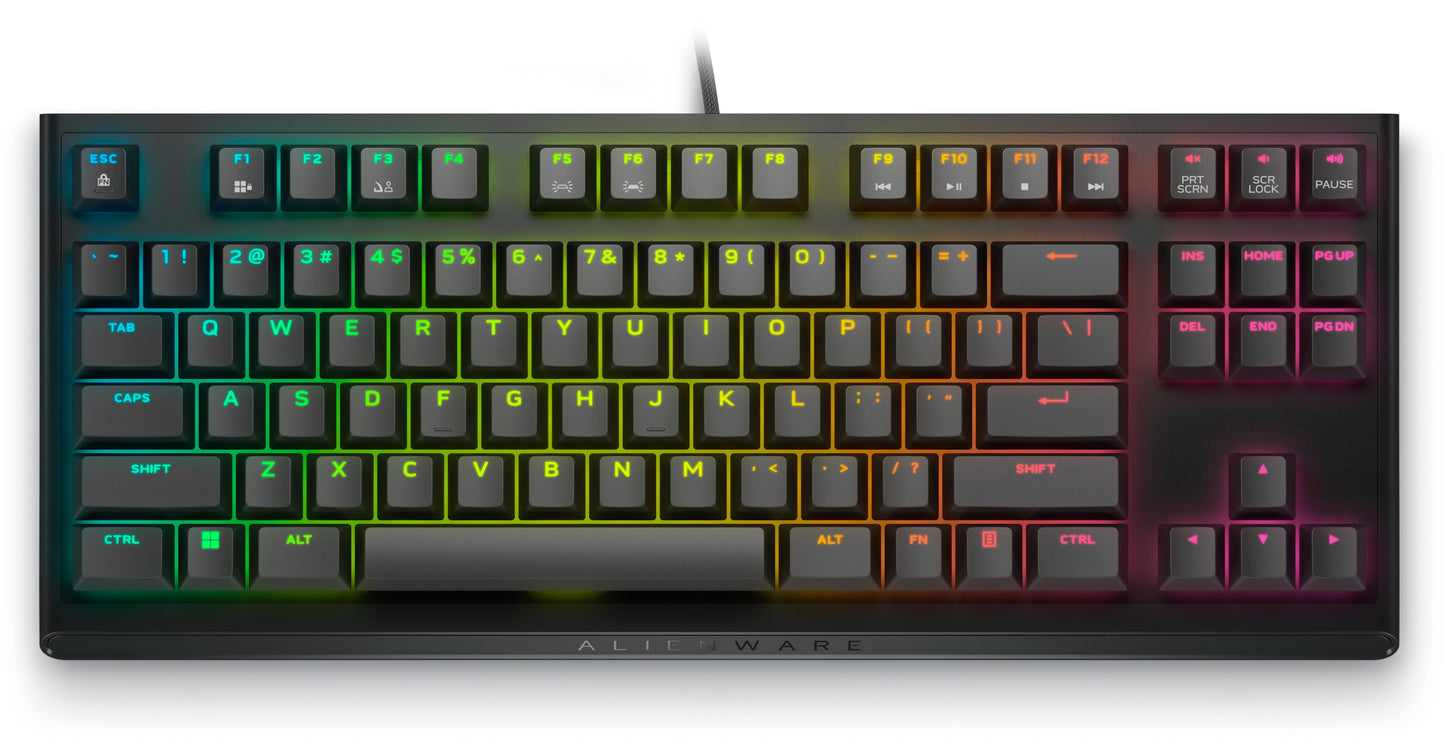 Dell Alienware AW420K - Tenkeyless (80 - 87 %) - USB - Mechanischer Switch - RGB - LED - Schwarz - Tastatur
