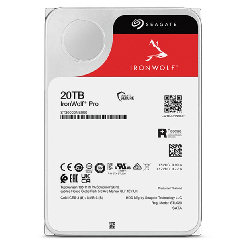 Seagate IronWolf Pro ST20000NT001 - 20 TB - 7200 RPM - 256 MB - 3.5" - Festplatte