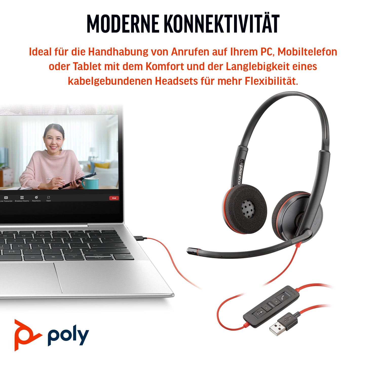 Poly Blackwire 3220 Stereo USB - C Headset+USB - C/A - Stereo - Headset