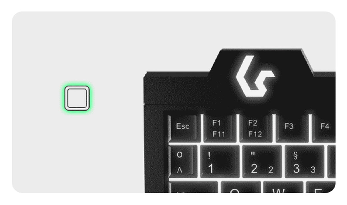 KeySonic KSK - 3210ELU (DE) - Super - Mini Tastatur - Hintergrundbeleuchtung - Touchpad - schwarz - Kabelgebunden - USB - Membran Key Switch - QWERTZ - LED - Schwarz - Tastatur