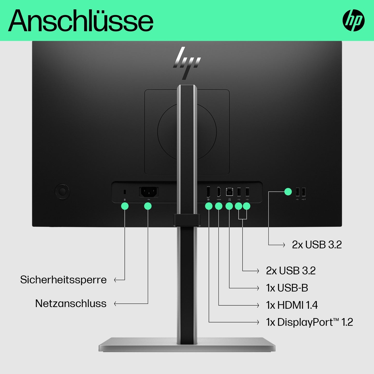 HP E - Series E22 G5 FHD Monitor - 54,6 cm (21.5") - 1920 x 1080 Pixel - Full HD - LCD - 5 ms - Schwarz - Silber - Monitor