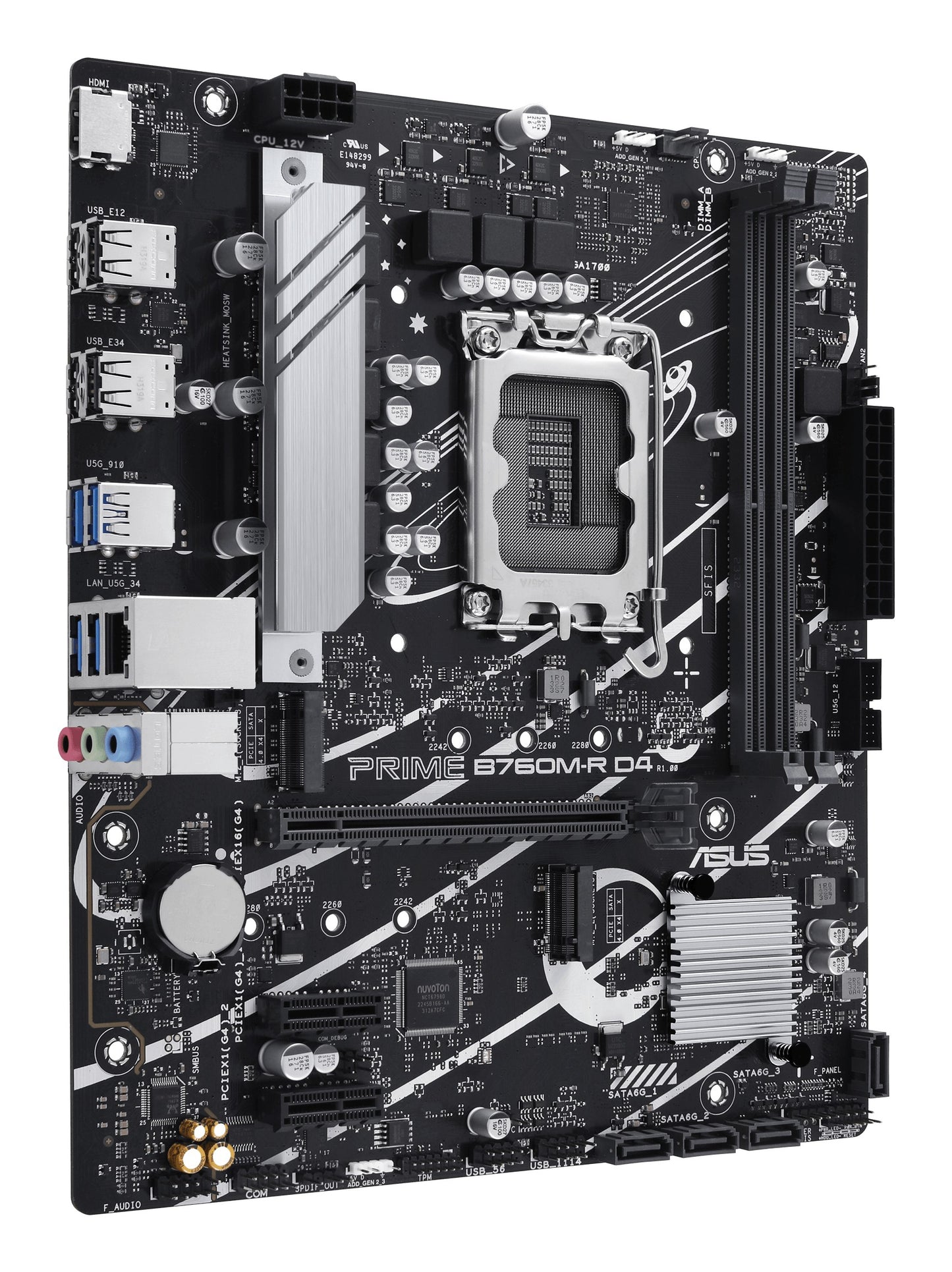 ASUS PRIME B760M - R D4 - Intel - LGA 1700 - Intel Core i9 14th Gen - Intel Core i3 12th Gen - Intel Core i3 13th Gen - Intel Core i5 12th Gen,... - LGA 1700 - DDR4 - SDRAM - 64 GB - Mainboard