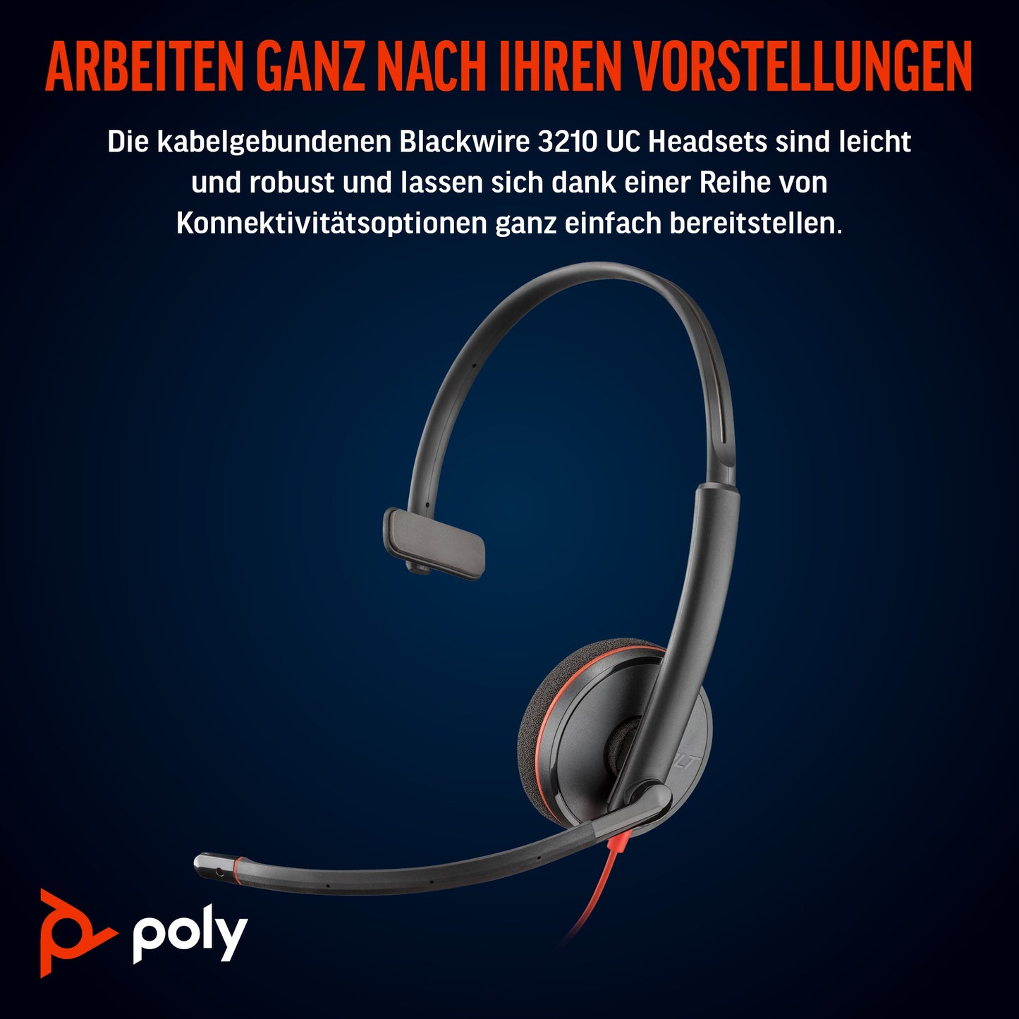 Poly HP Poly Blackwire 3210 Monaurales USB - C + USB - C/A - Adapter - Kabelgebunden - Büro/Callcenter - 64 g - Kopfhörer - Schwarz - Headset