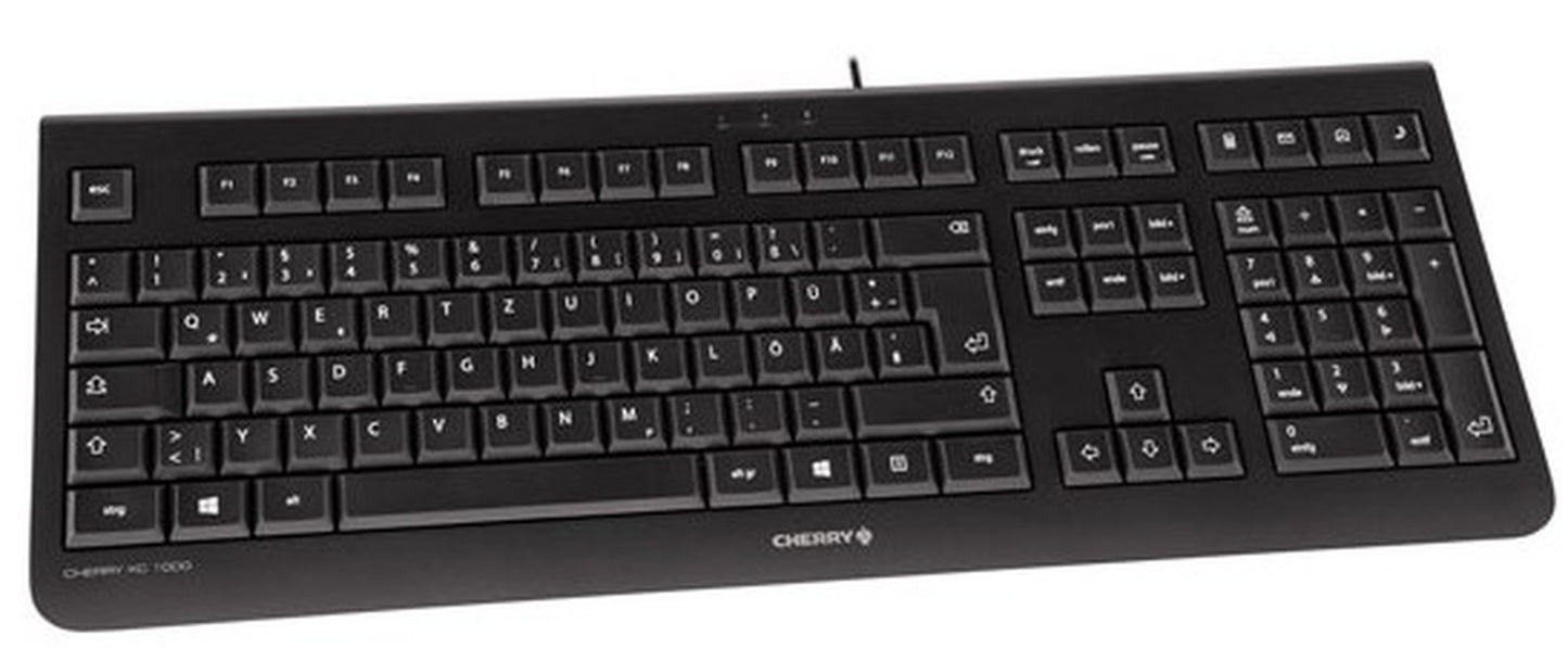 Cherry KC 1000 - Laser - 4 Tasten QWERTZ - Schwarz - Tastatur