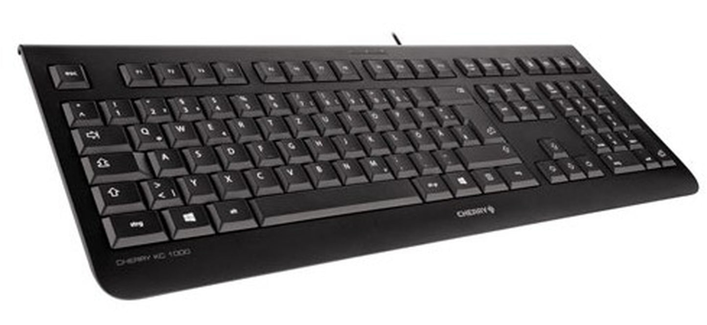 Cherry KC 1000 - Laser - 4 Tasten QWERTZ - Schwarz - Tastatur