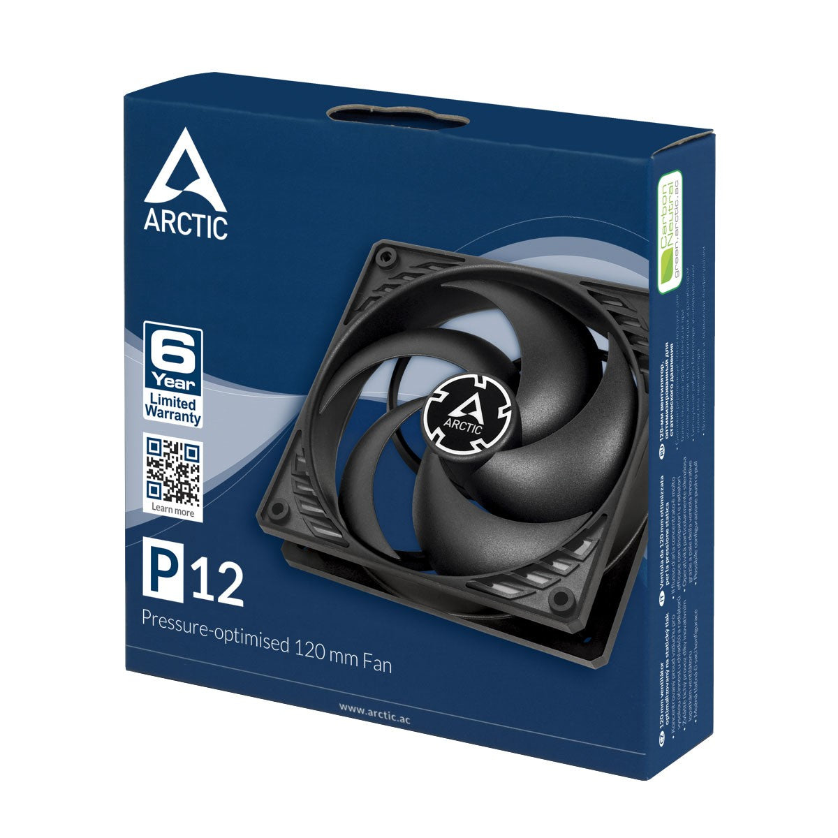 Arctic P12 - 120 mm Lüfter optimiert für statischen Druck - Ventilator - 12 cm - 1800 RPM - 0,3 Sone - 56,3 cfm - 95,65 m³/h - Kühler