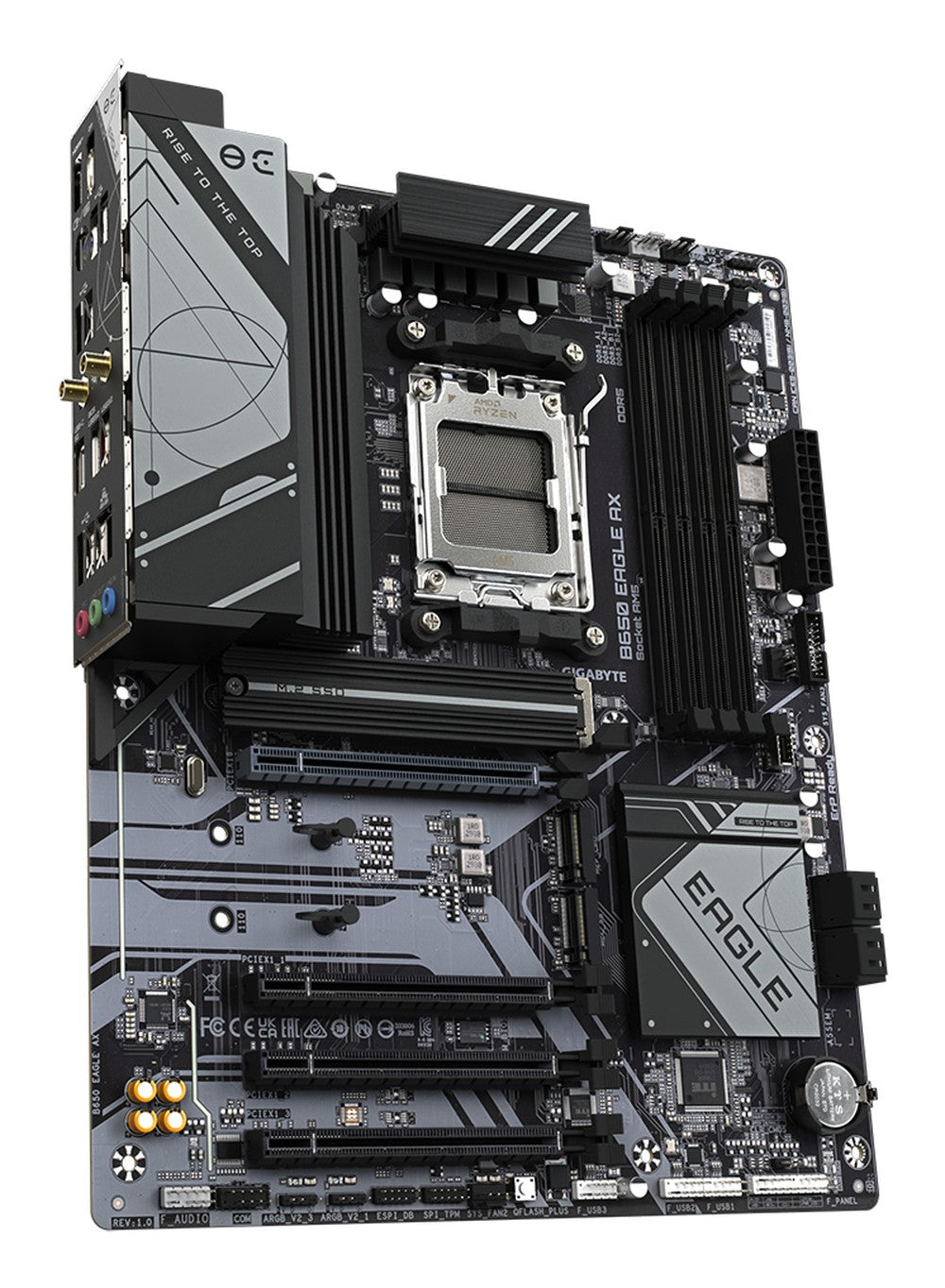 Gigabyte B650 EAGLE AX Mainboard - AMD Ryzen 9000er - Serie - 12+2+2 Phasen VRM - bis zu 7600 MHz DDR5 (OC) - 1xPCIe 5.0 + 2xPCIe 4.0 M.2 - GbE LAN - WIFI 6E - USB 3.2 Gen 2 - AMD - Sockel AM5 - AMD Ryzen 7000 Series - AMD Ryzen 8000 Series - Mainboard