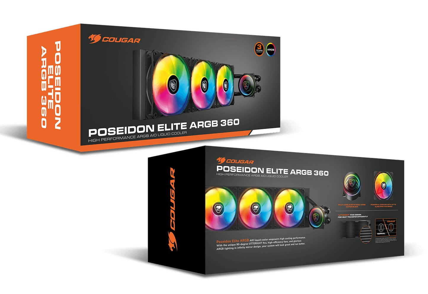 Cougar CPU Wasserkühlung Poseidon Elite 360 ARGB Schwarz - AMD Sockel AM3 (Ph. II/Ath. II) - AMD Sockel AM4 (Ryzen) - Kühler