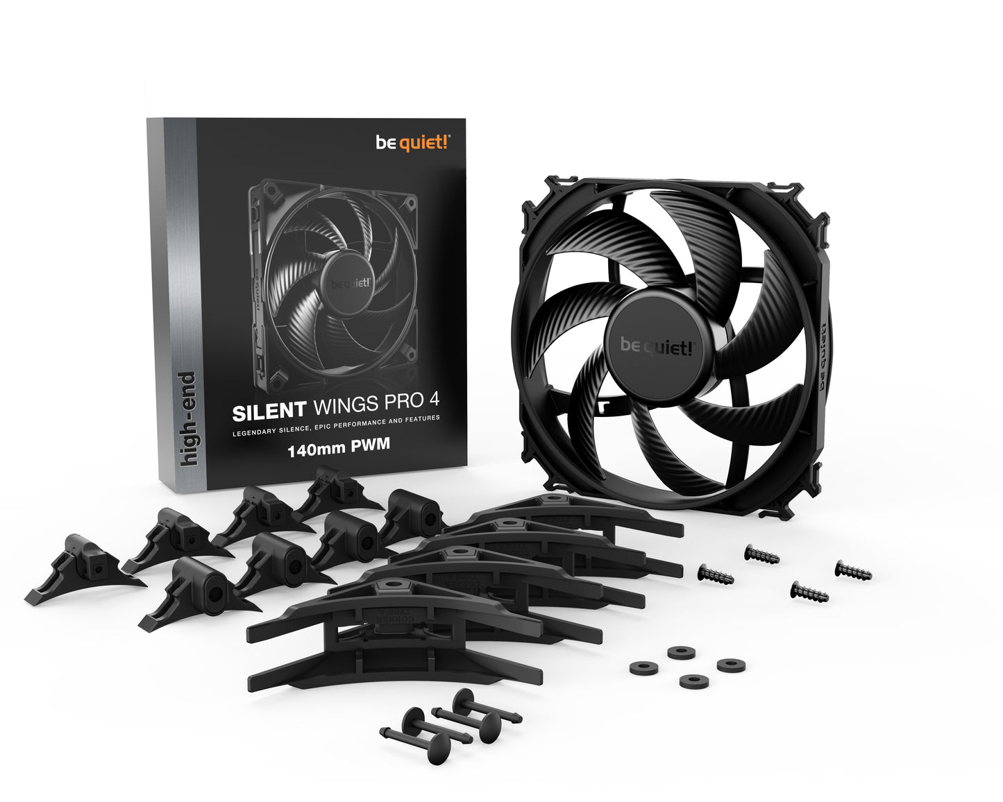 Be Quiet! SILENT WINGS PRO 4 | 140mm PWM - Ventilator - 14 cm - 2400 RPM - 165,5 m³/h - Schwarz - Kühler