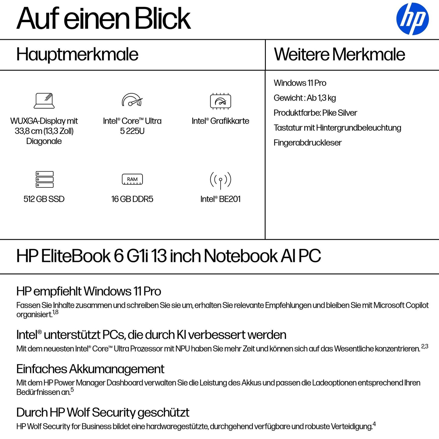 HP EliteBook 6 G1i Intel Core Ultra 5 225U - 5 - Core Ultra 5 - Notebook
