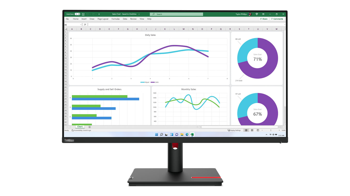 Lenovo ThinkVision T32h - 30 - 80 cm (31.5") - 2560 x 1440 Pixel - Quad HD - LED - 6 ms - Schwarz - Monitor