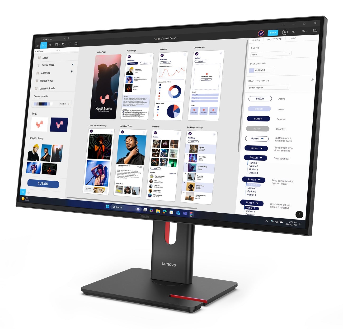 Lenovo ThinkVision T32 80 cm/31,5" 80 cm/31,5" Flachbildschirm (TFT/LCD) - 3.840x2.160 IPS - Monitor