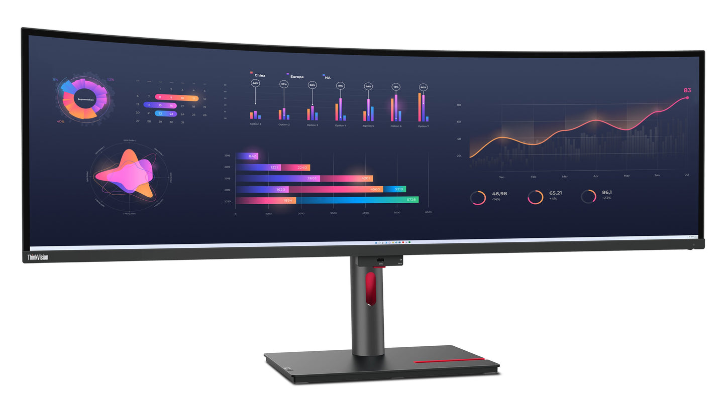 Lenovo ThinkVision P49w - 30 Monitor - 124,5 cm (49") - 5120 x 1440 Pixel - DQHD - LED - 6 ms - Schwarz - Monitor