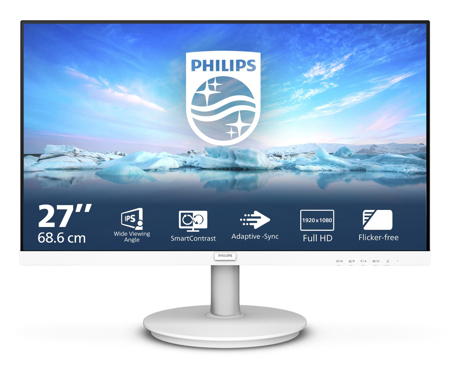 Philips V Line 271V8AW/00 - 68,6 cm (27") - 1920 x 1080 Pixel - Full HD - LCD - 4 ms - Weiß - Monitor