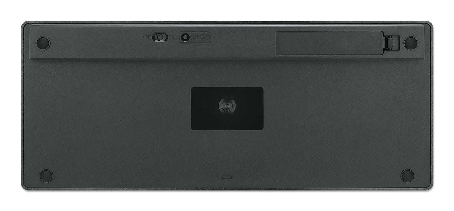 Manhattan 180559 - Mini - Kabellos - RF Wireless + Bluetooth - Scherenschalter - QWERTZ - Schwarz - Grau - Tastatur