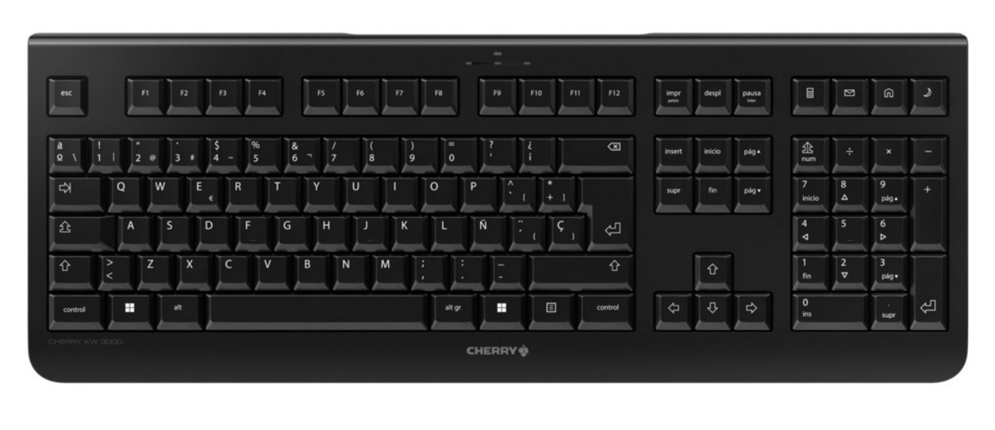 Cherry KW 3000 - Volle Größe (100%) - Kabellos - RF Wireless - QWERTY - Schwarz - Tastatur