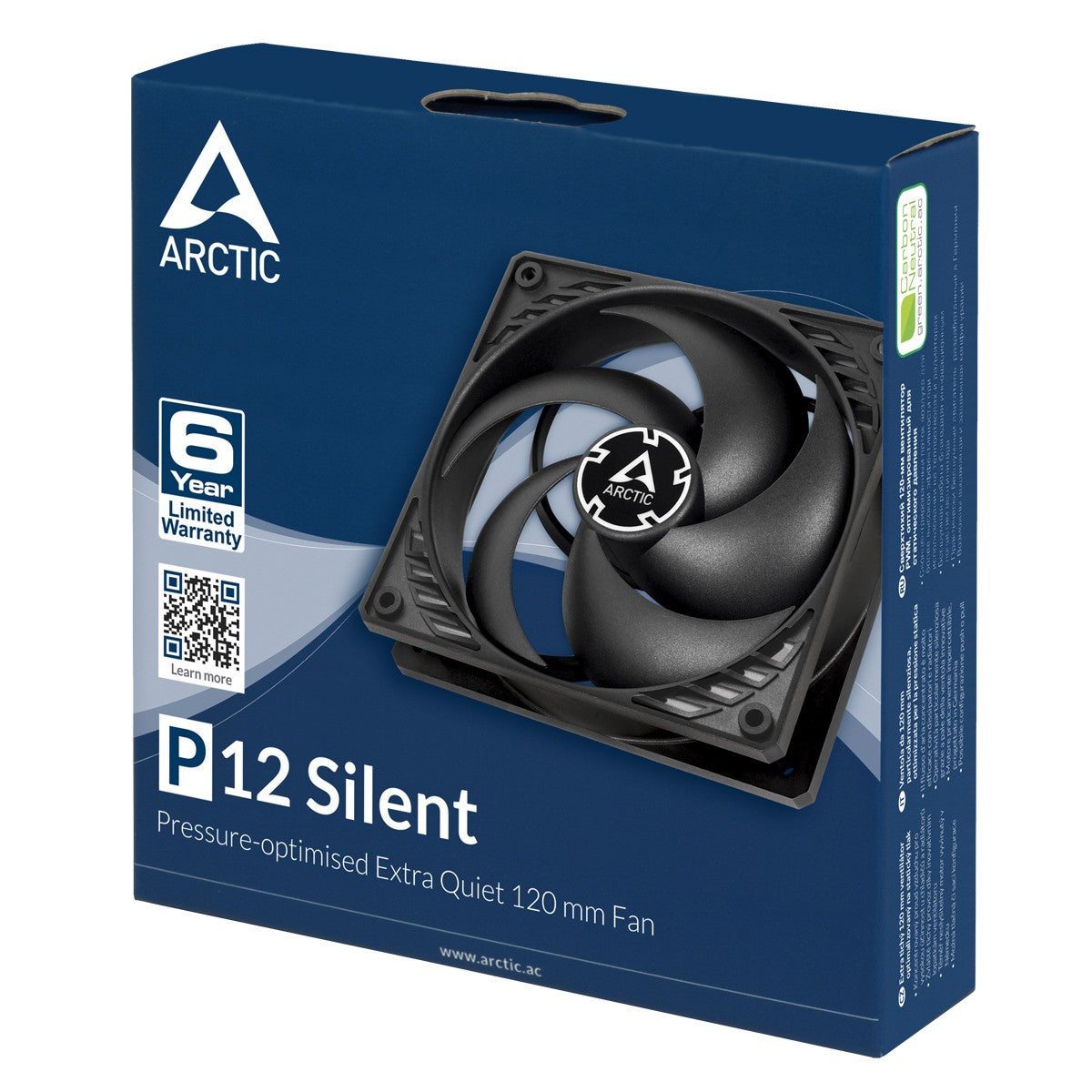 Arctic P12 Silent - Besonders leiser 120 mm Lüfter optimiert für statischen Druck - Ventilator - 12 cm - 1050 RPM - 0,08 Sone - 24,1 cfm - 40,95 m³/h - Kühler