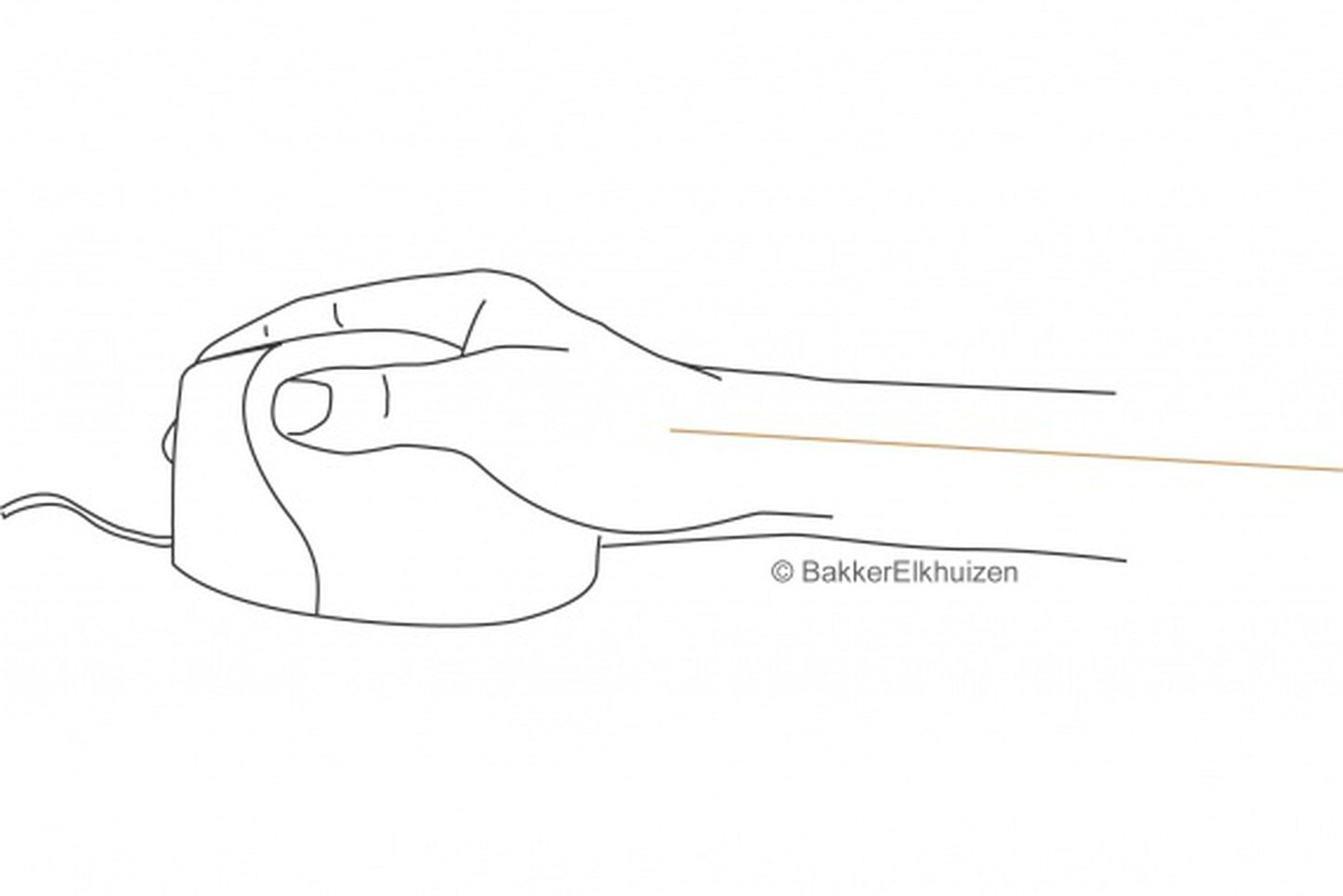 Bakker Evoluent4 Mouse (Right Hand) - rechts - Vertikale Ausführung - Laser - 2600 DPI - Schwarz - Grau - Silber - Maus