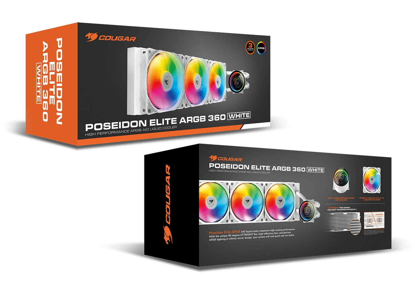 Cougar CPU Wasserkühlung Poseidon Elite 360 ARGB Weiß - Kühler