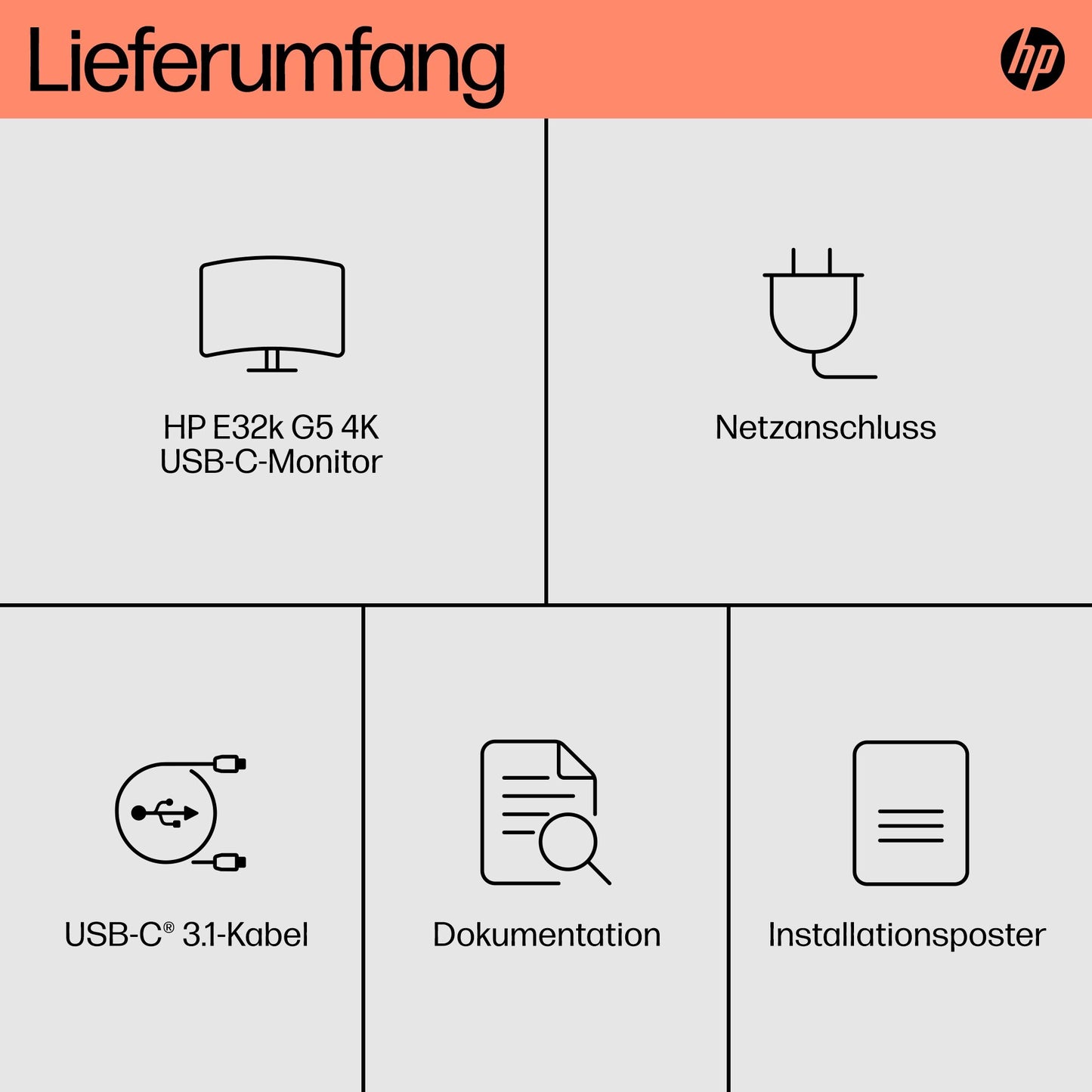 HP E32k G5 4K USB - C - 80 cm (31.5") - 3840 x 2160 Pixel - 4K Ultra HD - LCD - 5 ms - Schwarz - Monitor