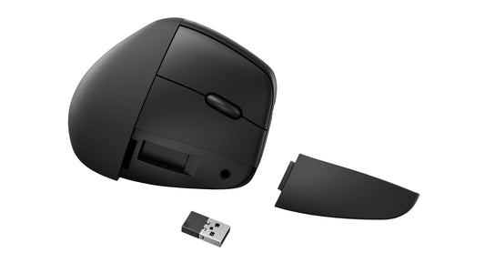 HP 925 Ergonomische vertikale Maus - rechts - Vertikale Ausführung - RF Wireless + Bluetooth - 4000 DPI - Schwarz - Maus