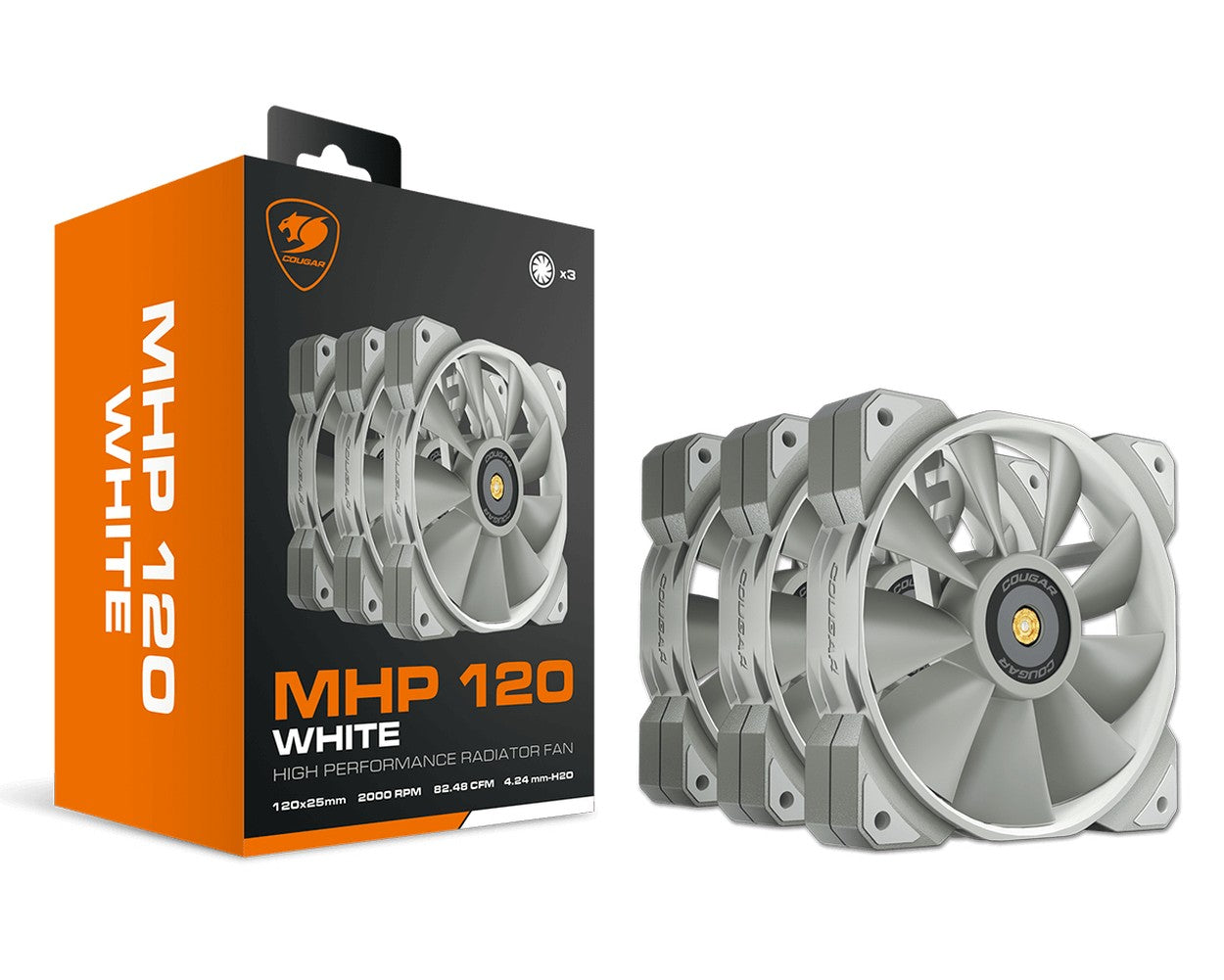Cougar Gehäuse Lüfter MHP 120 Weiß 3er - Pack - Gehäuse - 34,5 dB - Kühler