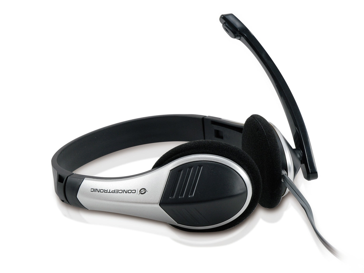 Conceptronic Stereo - Kopfhörer - Kopfband - Büro/Callcenter - Schwarz - Silber - Binaural - 2 m - Headset