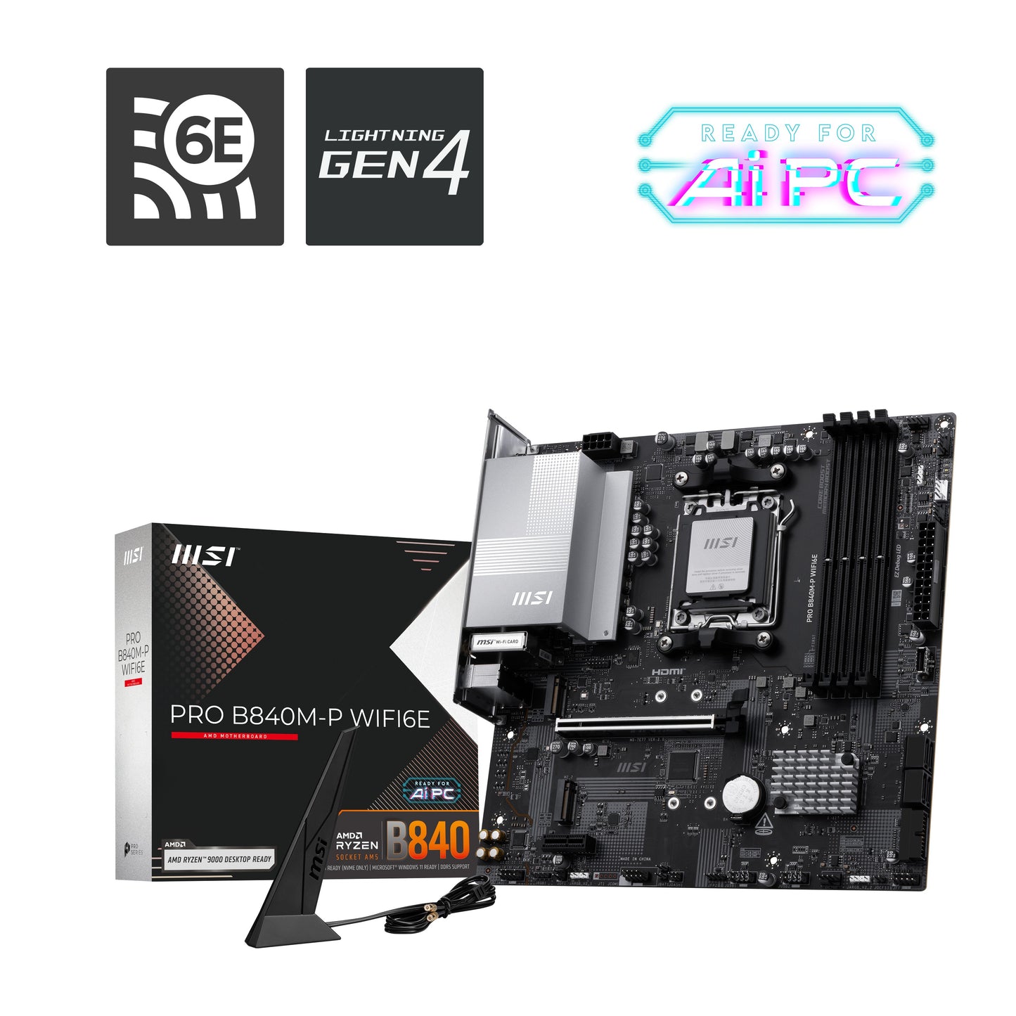 MSI PRO B840M - P WIFI6E - mATX - Mainboard