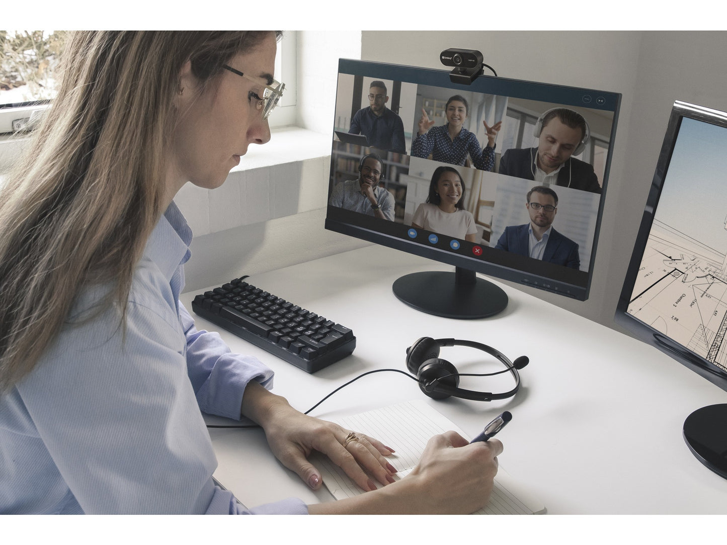 SANDBERG USB Webcam Flex 1080P HD - 2 MP - 1920 x 1080 Pixel - Full HD - 30 fps - USB - Schwarz - Webcam