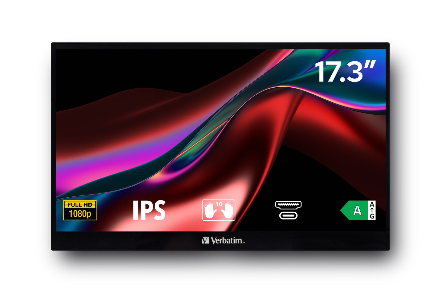 Verbatim 49593 - 43,9 cm (17.3") - 1920 x 1080 Pixel - Full HD - LCD - 6 ms - Schwarz - Monitor