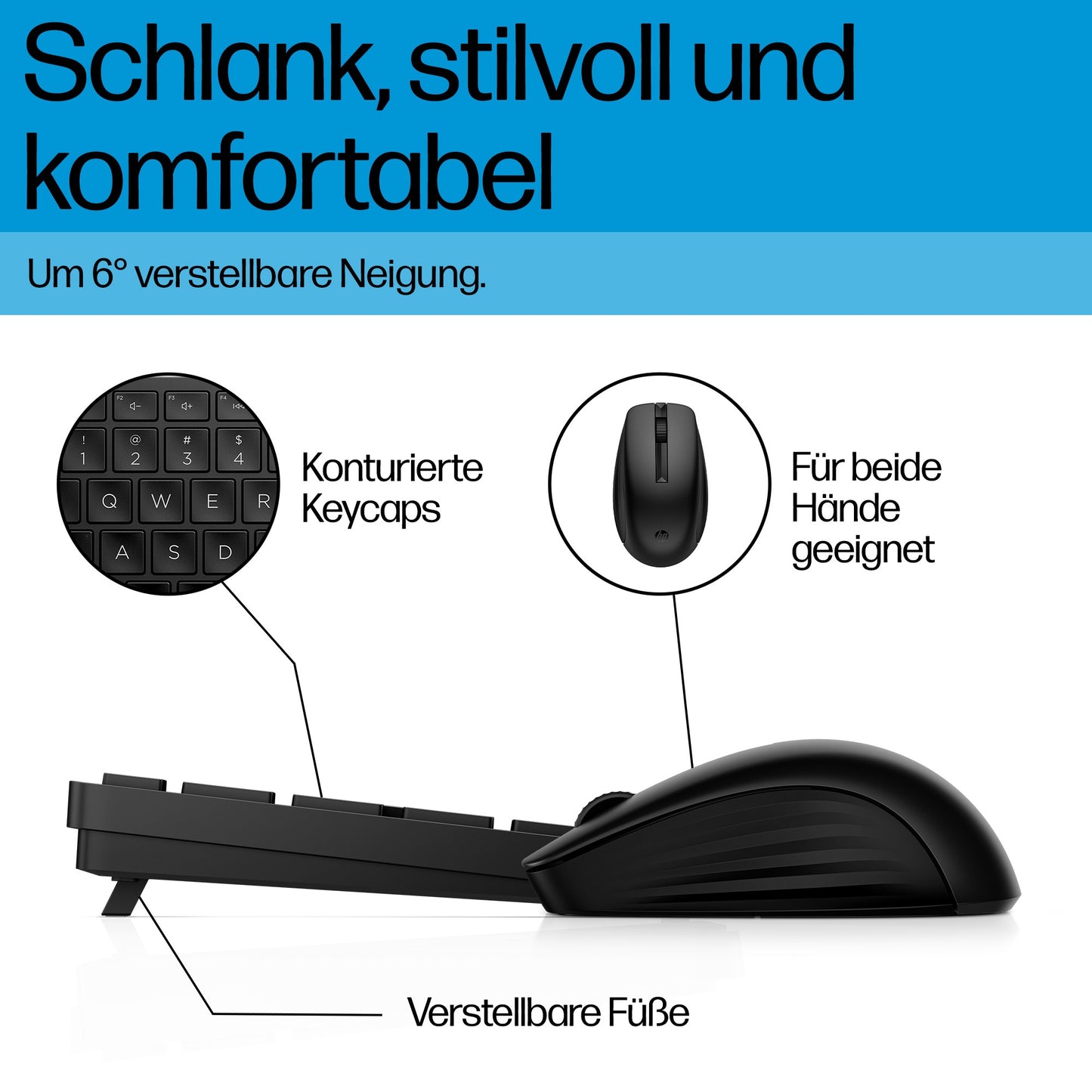 HP 655 Kabellose Tastatur - und Maus - Set - 20 Tasten - Tastatur