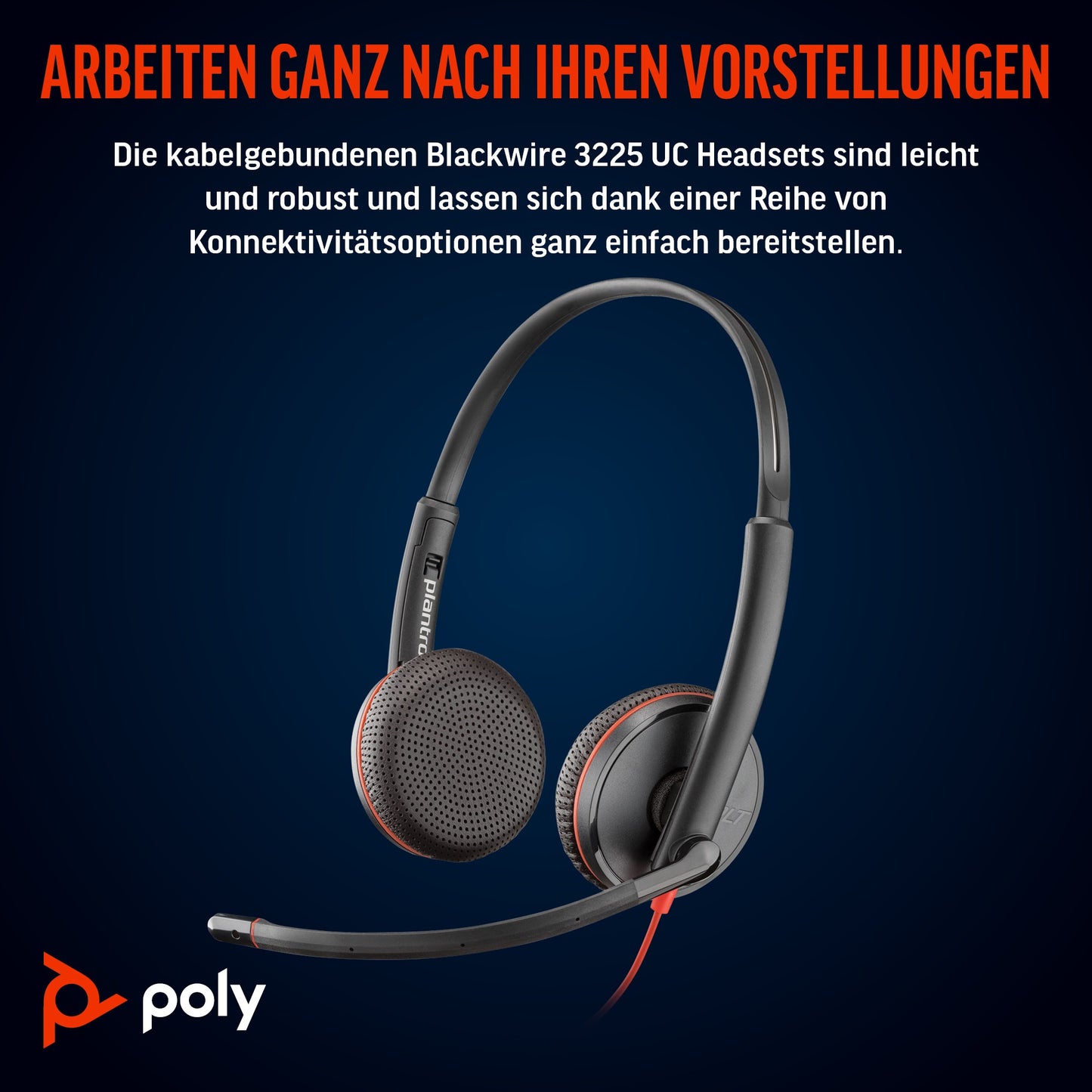 Poly HP Poly Blackwire 3225 Stereo USB - C +3,5 - mm - Stecker +USB - C/A - Adapter (Packungseinheit) - Kabelgebunden - Büro/Callcenter - 20 - 20000 Hz - 92 g - Kopfhörer - Schwarz - Headset