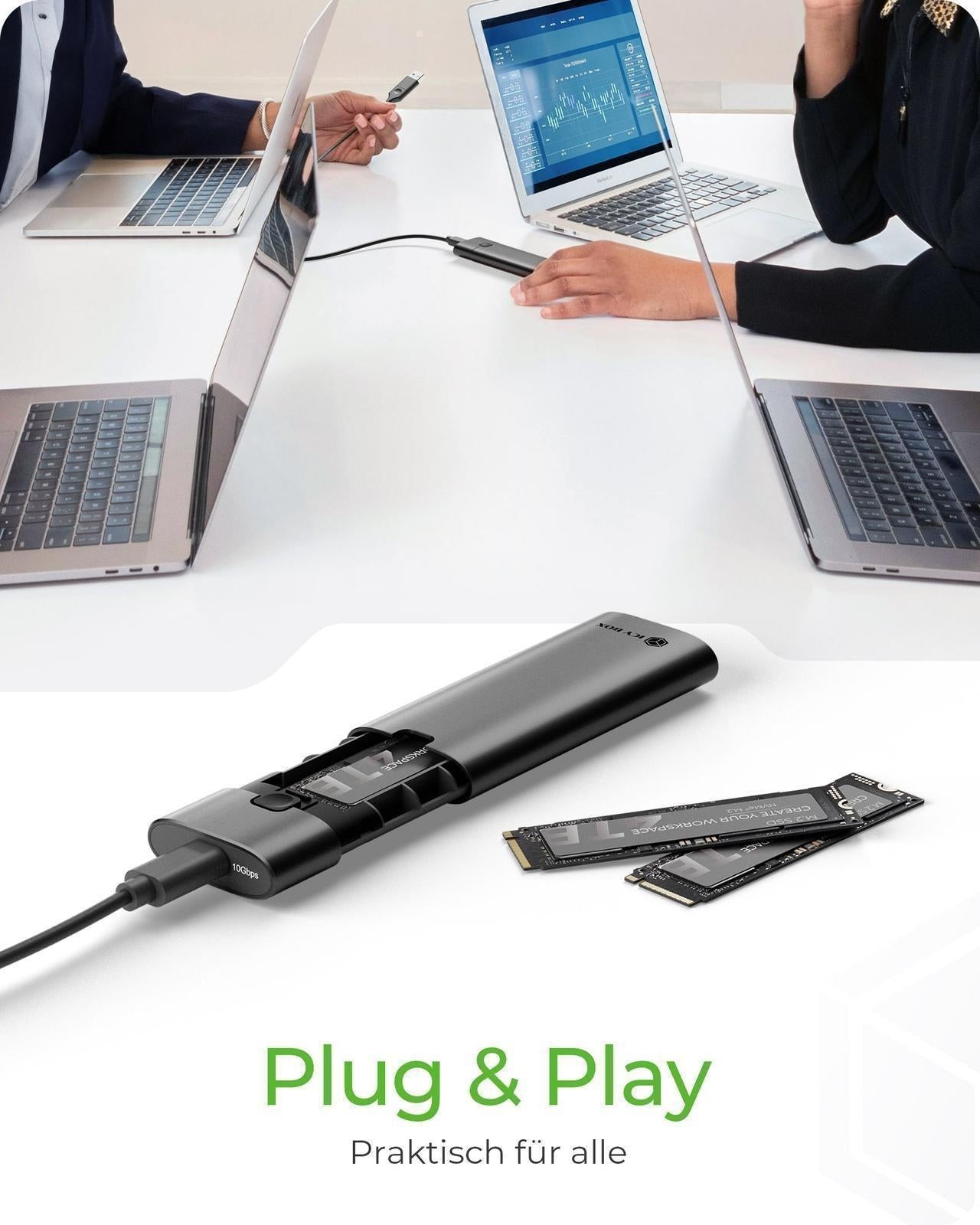 ICY BOX Geh. Spade Case 1806 NVMe M.2 USB 3.2 Gen 2 Type - C - USB 3.0 - Gehäuse