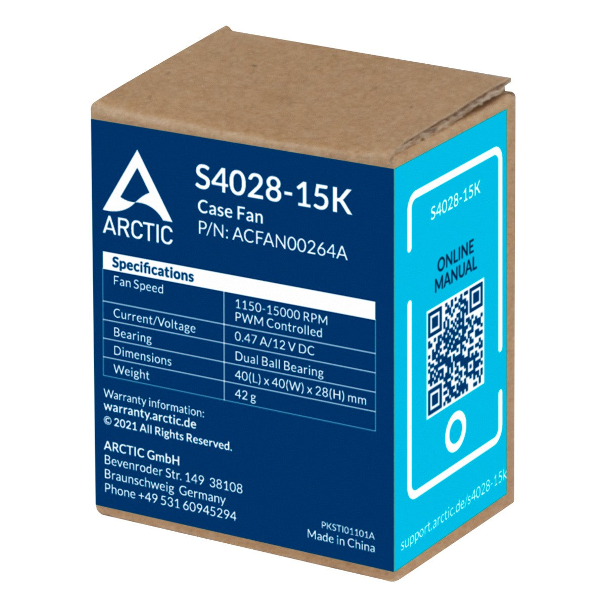 Arctic S4028 - 15K - 40 mm Server Lüfter - Ventilator - 4 cm - 1400 RPM - 15000 RPM - 19,23 cfm - 32,67 m³/h - Kühler