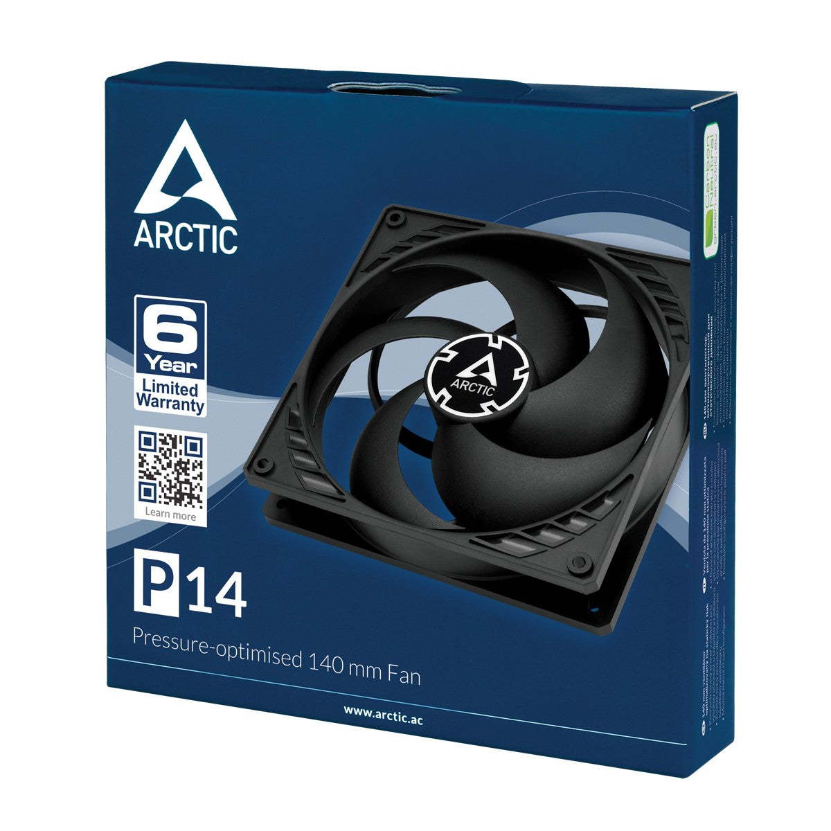 Arctic P14 – 140 mm Lüfter optimiert für statischen Druck - Ventilator - 14 cm - 1700 RPM - 24,5 dB - 72,8 cfm - 123,76 m³/h - Kühler