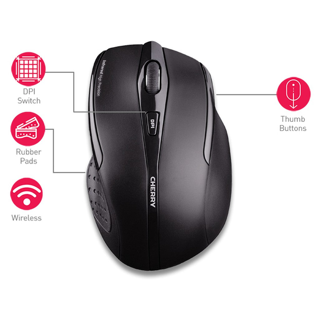 Cherry MW 3000 - 1.750 dpi Optisch - 5 Tasten - Schwarz - Maus