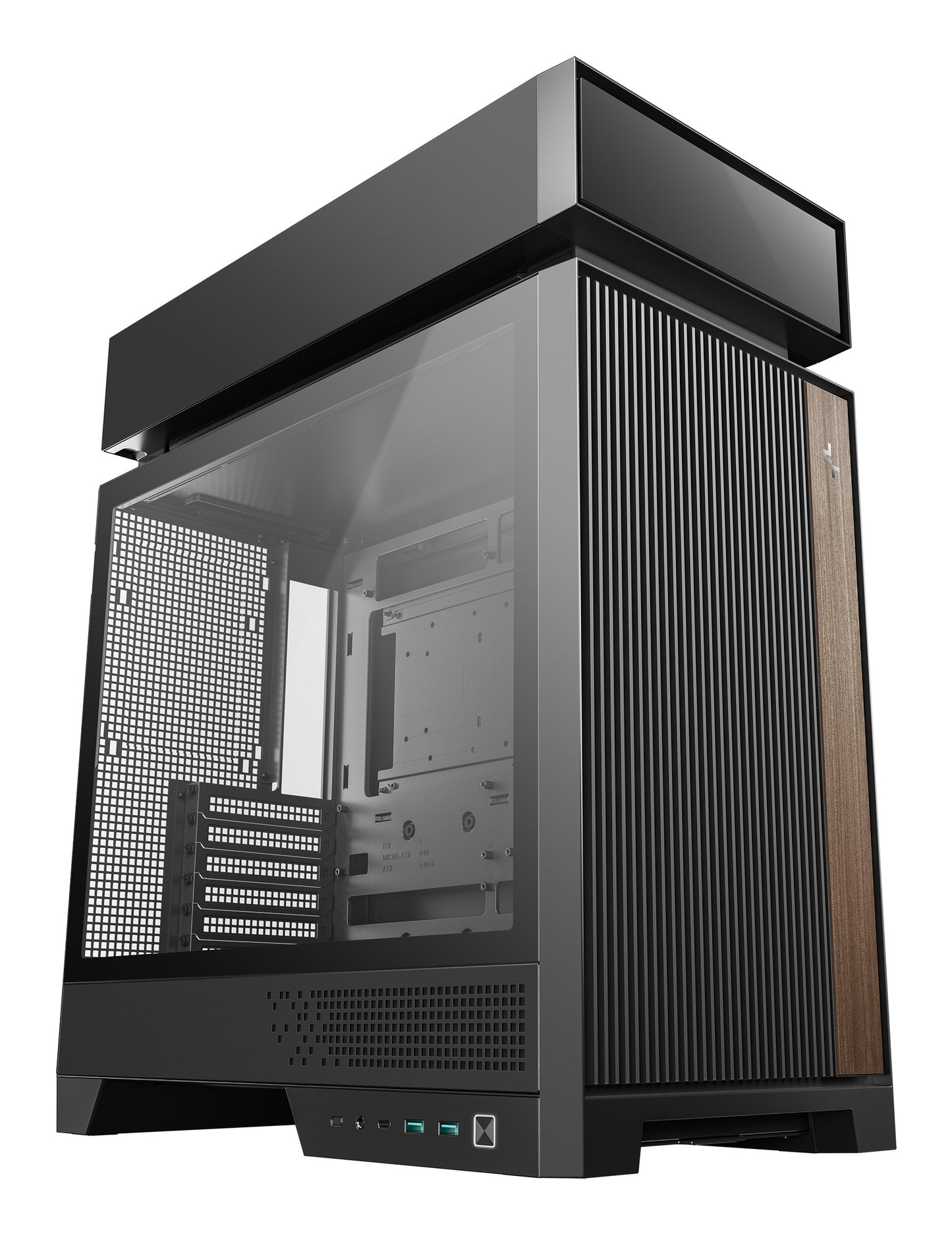 Deepcool CL660 schwarz/holz Tempered Glass - ATX - Gehäuse