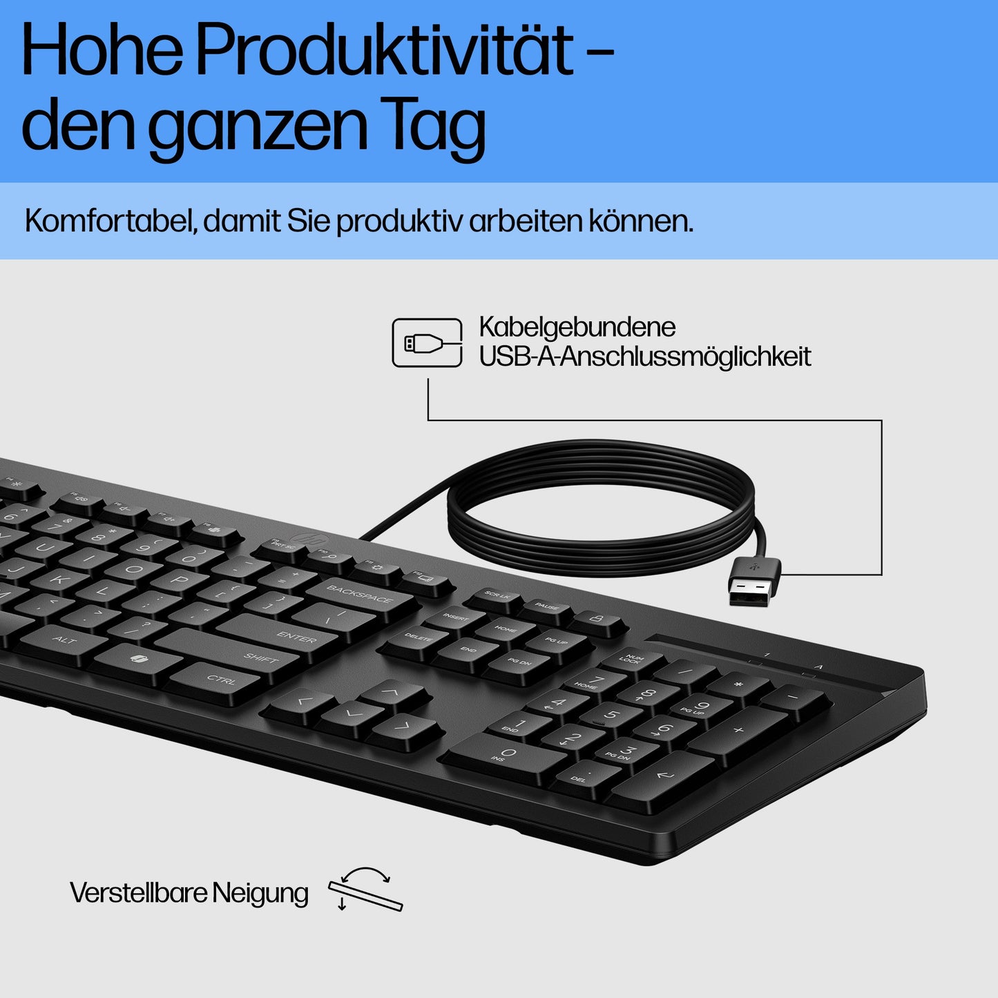 HP 125 G2 Wired Usb Keyboard QWERTZ - QWERTZ - Tastatur