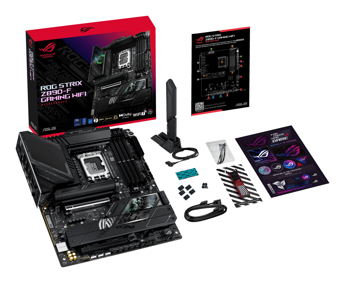ASUS ROG STRIX Z890 - F GAMING WIFI, Intel, LGA 1851 (Socket V1), Intel Core Ultra (Series 2), DDR5 - SDRAM, 192 GB, DIMM - Intel Sockel 1851 (Core Ultra 100&200) - Mainboard