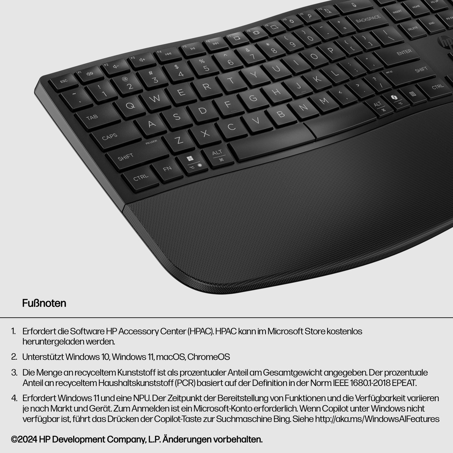 HP 680 Comfort Dual - Mode Keyboard - QWERTZ - Tastatur