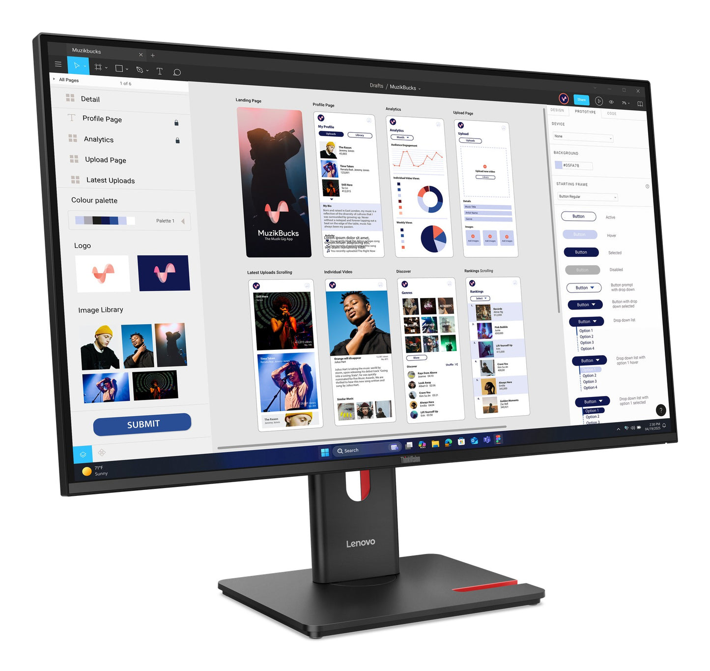 Lenovo ThinkVision T32 80 cm/31,5" 80 cm/31,5" Flachbildschirm (TFT/LCD) - 3.840x2.160 IPS - Monitor